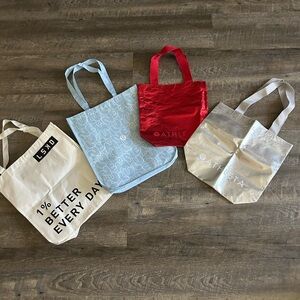 Athleta Red, Lululemon Blue, and Silver Tote Collection